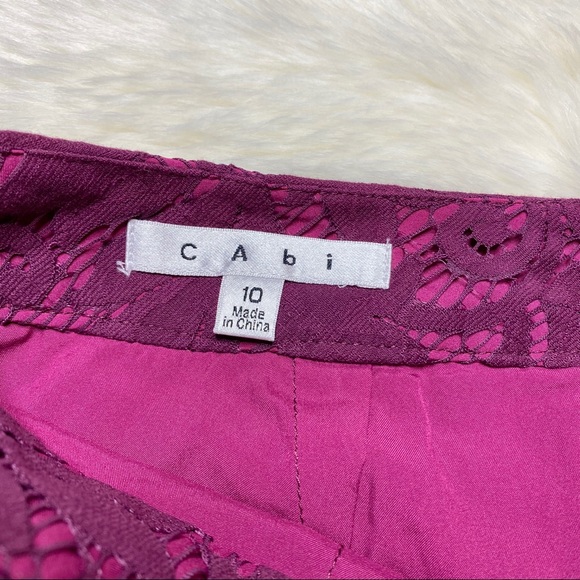 ๐ CAbi Plumberry Frolic Lace Pencil Skirt - Sz 10 - Picture 5 of 8